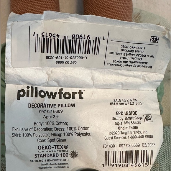 NWT Pillowfort™ Ballerina Dress Kids' Throw Pillow - Mint 21.5” 🩰 - Picture 9 of 14